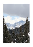 View Of Snowy Mountain And Forest | Gör en egen poster
