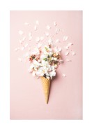 Flowers In Waffle Cone | Gör en egen poster